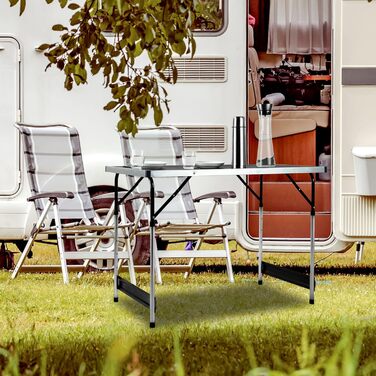 Алюмінієвий кемпінговий стіл Spetebo з регульованою висотою 100x60 см - регулюється по висоті до 4 рівнів (73, 80, 87 та 94 см) - практично складається