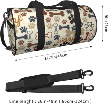 Універсальна спортивна сумка-мішок для подорожей з принтом лап та кісток для чоловіків і жінок