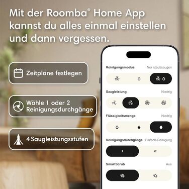 Робот-пилосос з функцією вологого прибирання iRobot Roomba 115 Combo, потужність всмоктування 15к Па, навігація Clearview LiDAR, чорний