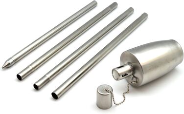 Металеві садові смолоскипи Harbour Housewares - бочка - 12 шт. - 146 см, срібні садові смолоскипи, освітлення, сучасне зовнішнє освітлення, парафінова лампа, ліхтар зі свічкою для вечірок, подій