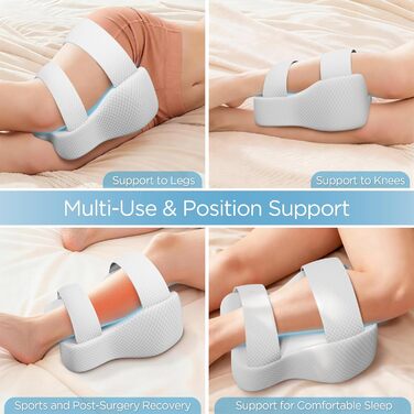 Подушка для колін для тих, хто спить на боці Ортопедична подушка для ніг для безболісного сну Ергономічна опорна подушка з в&39язкопружної піни з ефектом пам&39яті Дихаючий чохол (білий)