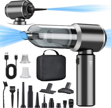 Акумуляторний ручний пилосос 2-в-1, акумуляторний ручний пилосос 18000PA, автомобільний пилосос Потужний, 3-швидкісний 200000 об/х