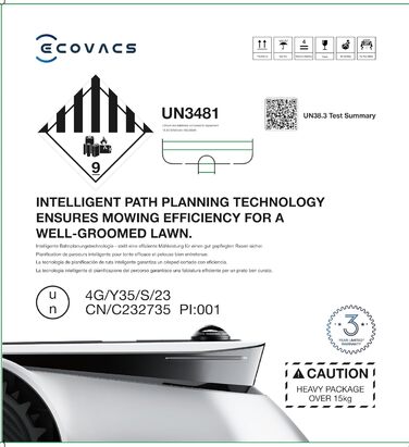 Роботизована газонокосарка ECOVACS Goat G1-2000 зі стійким гаражем та модулем автоматичного підключення, бездротовий периметр для