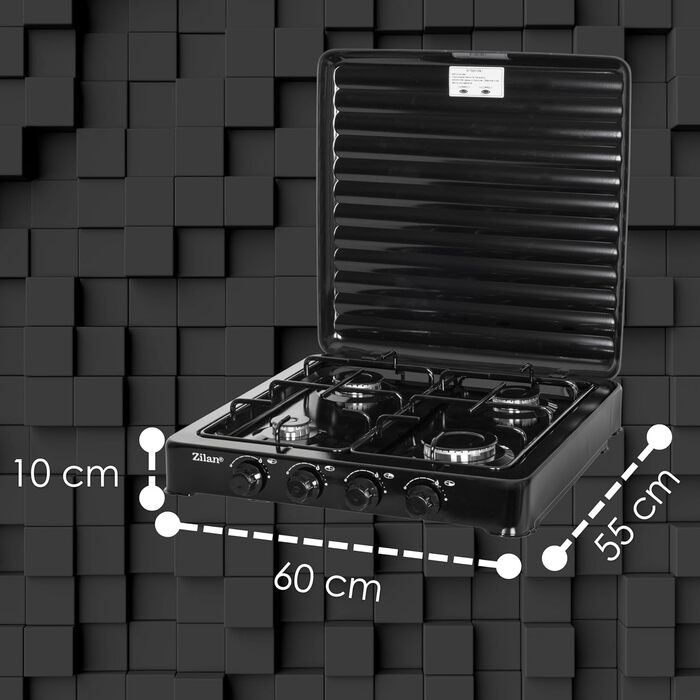 Газова плита на 4 конфорки Кемпінгова піч Піч 30/50 мбар Газ пропан Варильна поверхня Газова плита Газова варильна поверхня Похідна піч