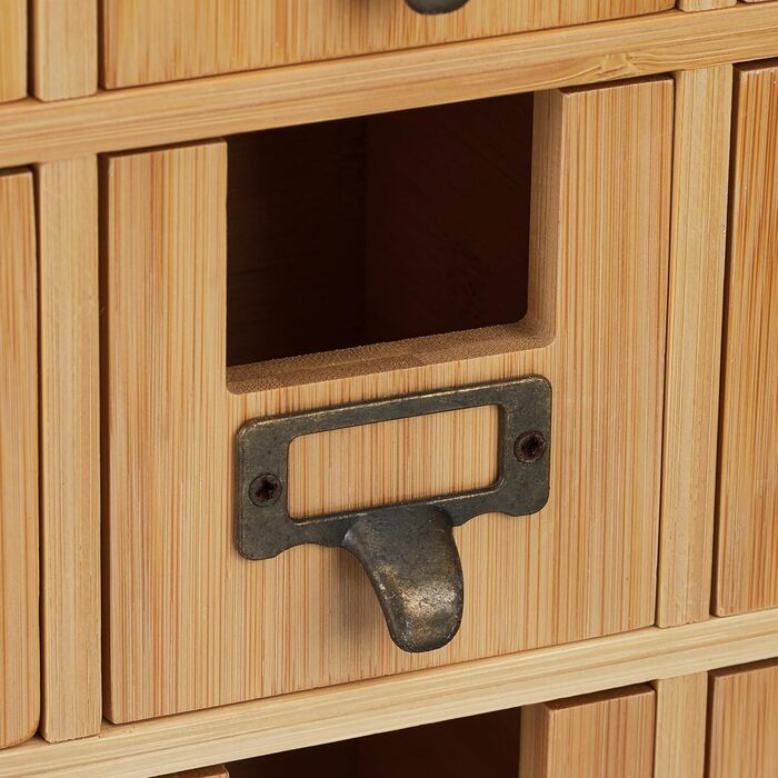 Органайзер для чаю Relaxdays, 9 відділень, бамбук, ВxШxГ 29 x 30 x 11,5 см, для стояння або підвішування, для зберігання чаю, натуральний