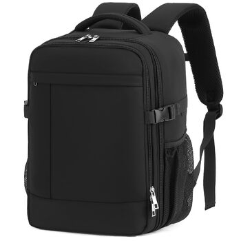 Рюкзак Lossga для ручної поклажі 40x30x20 для Ryanair, рюкзак для ручної поклажі з наскрізною кишенею, невеликий дорожній рюкзак з кишенею проти крадіжки для чоловіків та жінок, 14-дюймовий ноутбук 40x30x20 см (24 л), вуглецевий чорний