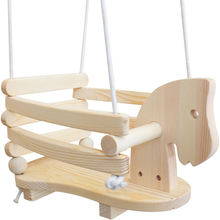 Дитячі дерев'яні гойдалки Гойдалка-кінь Гойдалка решітка Гойдалка дитяча - 6557