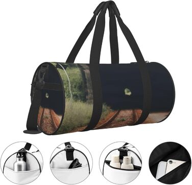 Дорожня сумка-циліндр, дизайн залізнична колія над тунелем, спортивна сумка для чоловіків та жінок, тренувальний баул