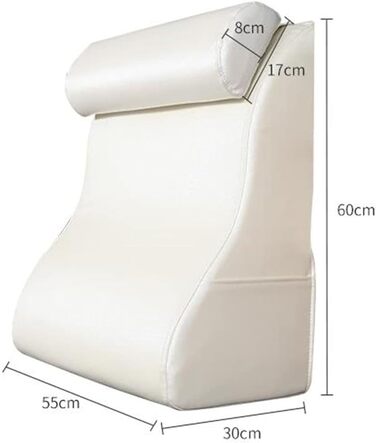 Подушка для спинки узголів&39я ліжка, диванна подушка, опорна подушка для спини, поперекова подушка, опорна подушка для спинки ліжка, дивана, подушка для читання, шкіряна губчаста клиноподібна подушка для літніх чоловіків, чорна - 553060 см