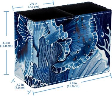 Тримач для ручки FNETJXF для столу, тримач пульта дистанційного керування, органайзер для олівців, морська мушля темно-синього морського коника, корал з тропічною рибою, тумбочка, шаблон органайзера для столу 5542