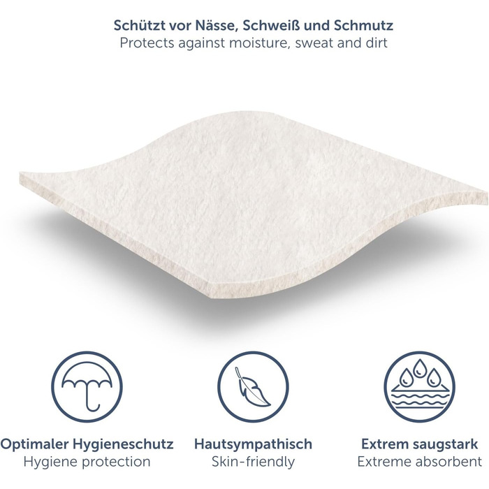 Наматрацник Blumtal Premium Molton 160x200 см 100 бавовна - сертифікований Oeko-Tex. Наматрацник Molton 160x200 см - Наматрацник 160x200 - Безшумний та повітропроникний - Підкладка під матрац 160x200 160 x 200 см - Білий