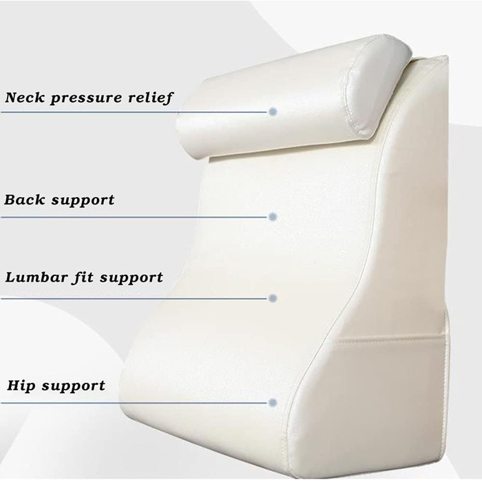 Подушка для спинки узголів&39я ліжка, диванна подушка, опорна подушка для спини, поперекова подушка, опорна подушка для спинки ліжка, дивана, подушка для читання, шкіряна губчаста клиноподібна подушка для літніх чоловіків, чорна - 553060 см