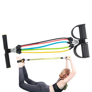 Еспандер для педалей, тренажер для м&39язів живота еластичний, нековзний, регульований, для фітнесу, тонусу, розтяжки вдома, чорний