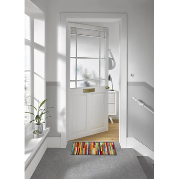 Килимок для дверей, Mikado Stripes 50x75 см, для приміщень, можна прати, різнокольоровий 50 x 75 см (прямокутний)