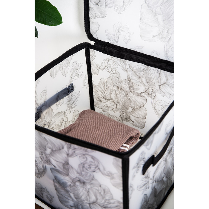 Кошик Idea Home DB-22 Anthracite Flowers 30x30x30 см  (7058557)