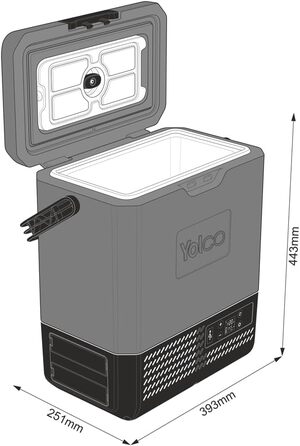 Холодильник морозильна камера міні портативний електричний cool box з компресором 12/24V DC для автомобіля, вантажівки, човна і розеткою з USB підключенням, -20, сірий, 8 Carbon Carbon cool box