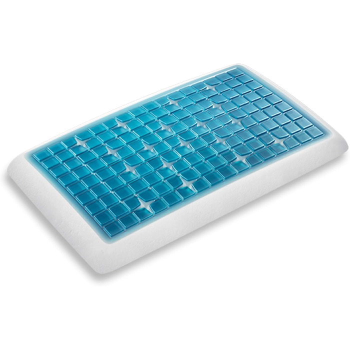 Ортопедична подушка для шиї Technogel Deluxe запатентована, не містить шкідливих речовин та сертифікована гелева подушка для шийного відділу хребта для сну на спині та боці, включаючи наволочку 66x40x07 см (1 упаковка)