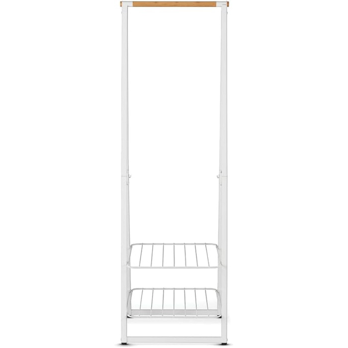 Вішалка для одягу Linn - Дві полиці з регульованою висотою - Вішалка для одягу - Вішалка для одягу - Розвішування, провітрювання або сушіння одягу - Економія місця - Стійкий і стабільний - Білий - Маленький