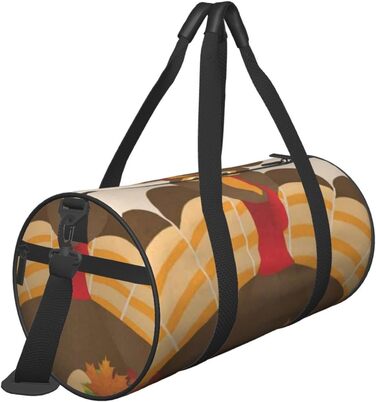 Дорожня сумка з дизайном Щасливого Дня Подяки (індичка з кленовим листям), спортивна сумка для чоловіків та жінок, сумка-мішок, спортивна дорожня сумка