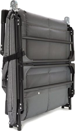 Складане розкладне ліжко для кемпінгу Регульоване розкладне ліжко з 5-позиційною спинкою, 4 міцними складними ніжками, бічною кишенею, мяким підголівником Компактне та зручне 1956527 см