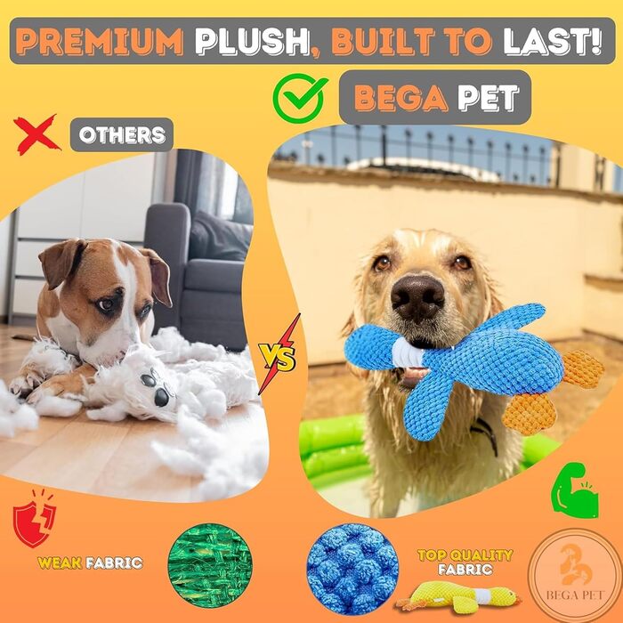 Для великих собак, Dog Toy Duck, Anti Stres Duck Dog, Cuddly Toy Indestructible, Interactive Chew Toy for Dogs