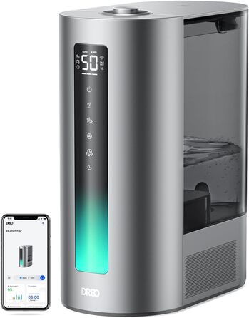 Зволожувач повітря Dreo Smart для спальні, супер великий зволожувач повітря з верхнім заповненням 4 л з масляним дифузором і нічни