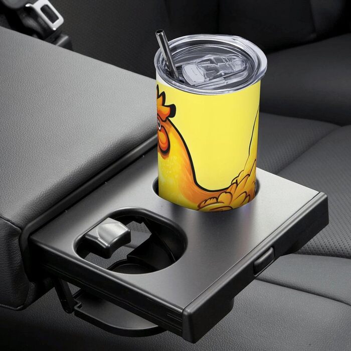 Кухоль з прямою трубочкою, пташине гніздо, золоте курча, принт, дорожній кухоль, підходить для кемпінгу, офісу та дому, 590 мл