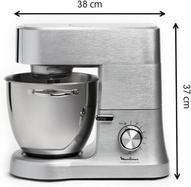 Планетарний міксер Moulinex Masterchef QA810D, 6,7 л, кухонний комбайн з віночком, вінчиком, гаком для тіста, 1500 Вт, 8 швидкосте