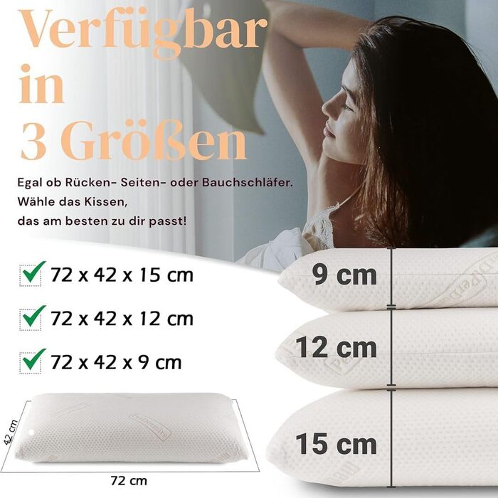 Подушка для шиї 72x42x12 см - Ортопедична подушка з піною з ефектом пам&39яті, що знімає тиск. Ергономічна подушка для сну на животі, спині та на боці. Подушка для проблем з шиєю 80 x 40 x 12 см