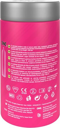 Презервативи ONE Flavorwaves Ароматизовані презервативи Шість чудових смакових вражень Веганські, без ГМО, з натурального каучукового латексу 12 шт.