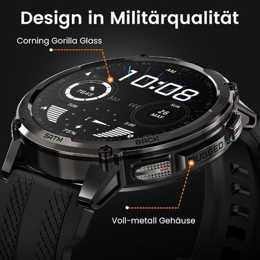 Розумний годинник KOSPET TANK T4C для чоловіків зі світлодіодним підсвічуванням, 1,5-дюймовим AMOLED-дисплеєм, дводіапазонним GPS та компасом, наддовгим часом автономної роботи, цілодобовим відстеженням серцевого ритму та сну, водонепроникністю до 50 м, д