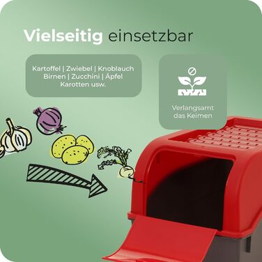 Ящик для зберігання картоплі Novaliv 2 середні 5 л ЧЕРВОНИЙ Ящик для картоплі Штабелюваний ящик для овочів, ящик для цибулі, кошик для картоплі, контейнер для фруктів, ящик для картоплі, контейнер для зберігання цибулі, контейнер для зберігання продуктів,