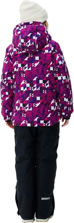 Зимовий комбінезон для дівчаток, комплект з лижної куртки та штанів, капюшон з бретелями, вітрозахисний, водонепроникний, теплий, розмір 140-152, яскраво-рожевий