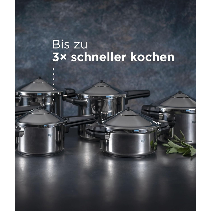 Скороварка/пароварка DUROMATIC Inox з бічною ручкою, індукційна, нержавіюча сталь, срібляста, 8 л/22 см