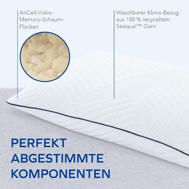 Подушка MLILY від Bestschlaf Lono, зручна в&39язкоеластична подушка розміру XXL, універсальне використання, знімний чохол Seaqual, який можна прати, сертифікована Oeko-Tex та CertiPur