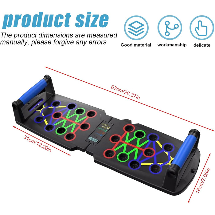Набір преміум-дощок для віджимань, дошка для віджимань WIYETY з ручками для віджимань, дошка для віджимань для тренування всього тіла та ефективних віджимань