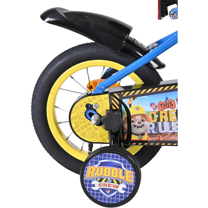Дитячий велосипед Volare Rubble & Crew 12 35 років Ручне та ножне гальмо, знімні бічні колеса, захист ланцюга та світловідбивачі Регульоване сідло Подарунок для дівчаток та хлопчиків