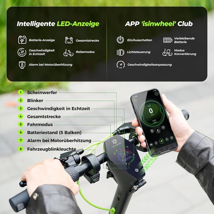 Електросамокат з допуском до дорожнього руху, максимальний запас ходу 60 км, електросамокат з поворотниками, 10-дюймовий електросамокат з підвіскою та додатком, складаний електросамокат до 120 кг, електросамокат потужністю 500 Вт для дорослих.