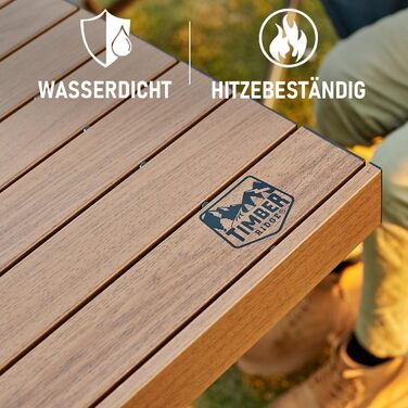Складаний кемпінговий стіл TIMBER RIDGE 125x80 см з регульованою висотою XXL, кемпінговий багатофункціональний садовий стіл, портативний складний стіл великого розміру, 6 осіб, для пікніків на свіжому повітрі, приготування їжі, саду, походів, подорожей