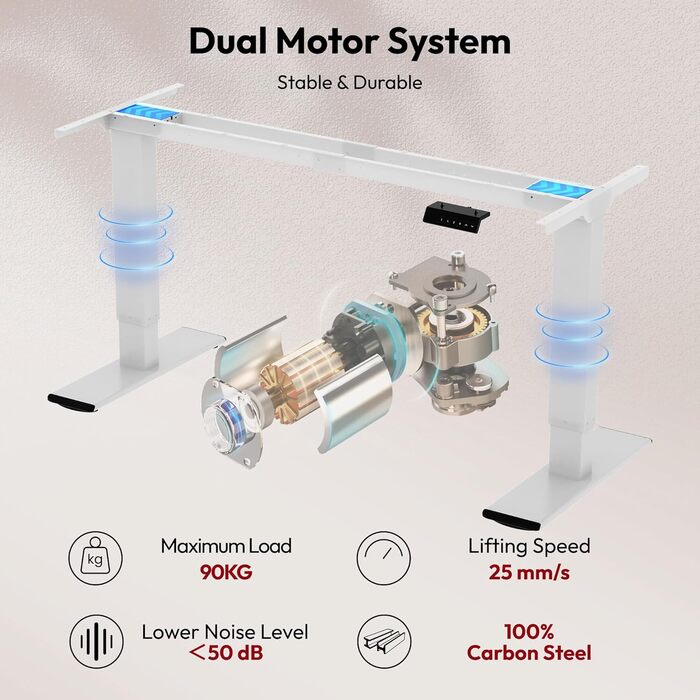 Письмовий стіл з регульованою висотою 18080 см Електричний стіл для роботи стоячи з подвійним двигуном, надзвичайно стабільною рамою та функцією пам&39яті (білийклен) 180 x 80 см клен