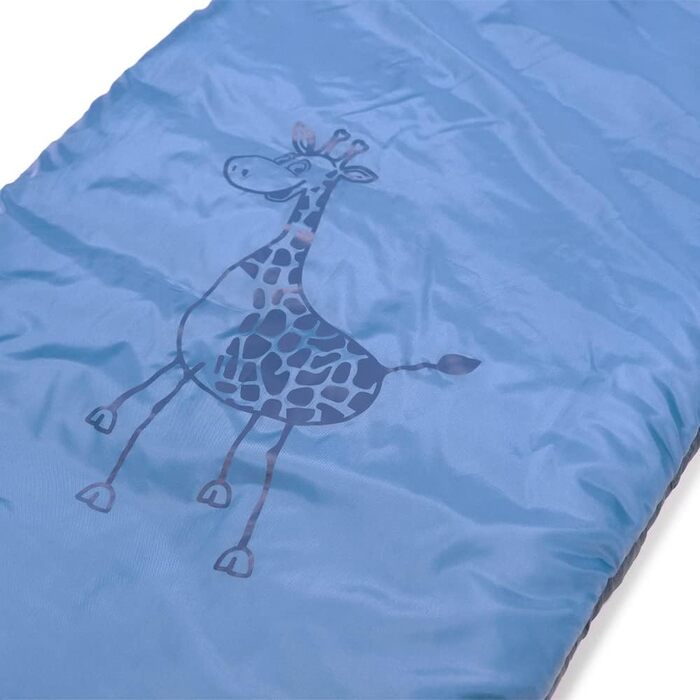 Дитячий спальний мішок Dream Express від Outdoorer - ковдра-спальний мішок для дітей, з бавовняною підкладкою, синій/жираф