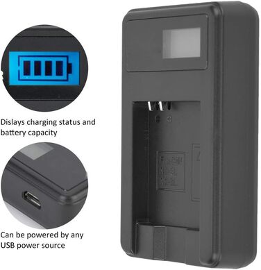 Зарядний пристрій Nikou NB-4L/8L з РК-дисплеєм, простий зарядний пристрій, USB-зарядний пристрій 5V 1-2A 10W