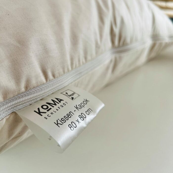 Класична подушка Kapok, веганська, екологічно чиста, органічна преміум-якість, виготовлена в Німеччині з волокон капок, підходить для алергіків, дихаюча (80 x 80 см)