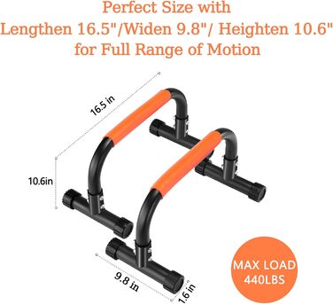 Нековзні паралети, сталеві перекладини для стійки на руках середньої ваги, ручки 42 см, обладнання для калістеніки для домашнього фітнесу, стійки на руках та віджимання