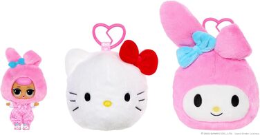 Двостороння плюшева іграшка-сюрприз. М'яка фігурка Sanrio з міні-лялькою L.O.L., 5 сюрпризів та брелок, від 4 років, 41 см