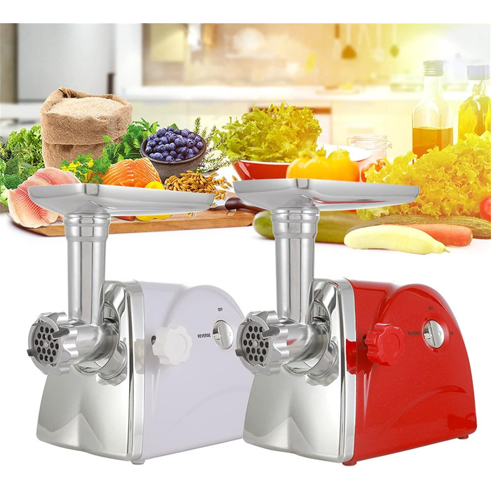 М'ясорубка електрична Червона 2800 Вт Електрична м'ясорубка М'ясорубка з нержавіючої сталі М'ясний фарш Ковбасна машина М'ясорубка