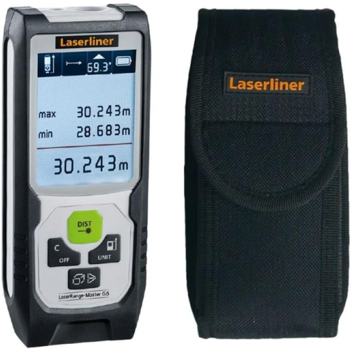 Лазерний далекомір Umarex Laserliner LaserRange-Master Gi5 (довжини, площі об'єми, діапазон вимірювання 0,05 м - 50 м, датчик нахилу 360, функція безперервного вимірювання) 080.838A