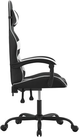 Геймерське крісло з регульованою спинкою, штучна шкіра чорний/білий, 57,5 x 59,5 см - Для оптимального ігрового досвіду Модель 3143847