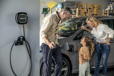 Зарядний пристрій Wallbox Pulsar Plus для електромобілів. З регульованою потужністю до 22 кВт. Зарядний кабель типу 2, підключення