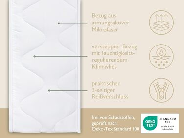 Ортопедичний комфортний матрац Badenia Trendline BT100 2-в-1 Duo XXL, 7-зонний, висота 22 см, рівні жорсткості 2 та 3, 140 x 200 см, сертифікований Oeko-Tex, виготовлений відповідно до німецьких стандартів якості. Рівні жорсткості H2 (м&39який) H3 (середн